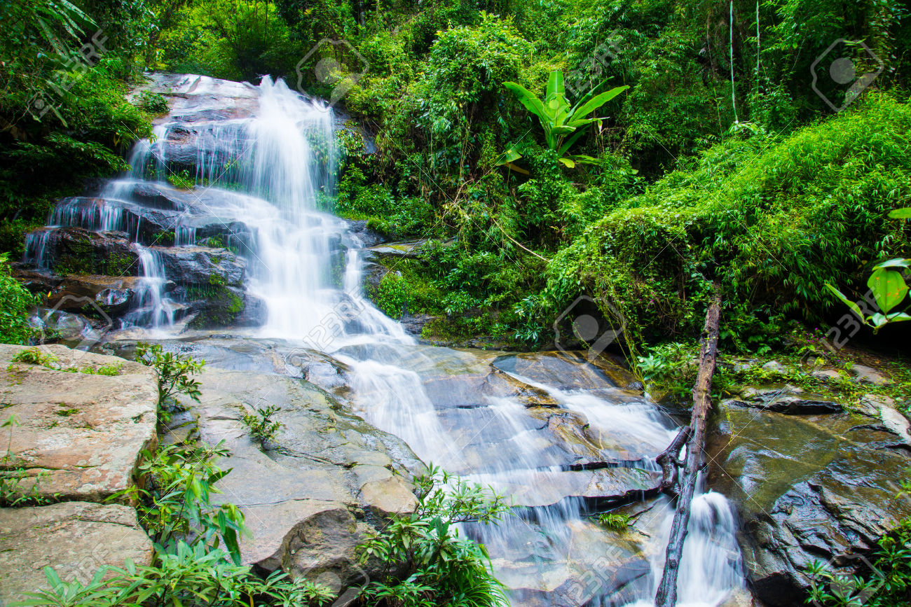 Mon Tha Than Waterfall In Doi Suthep Pui National Stock Photo