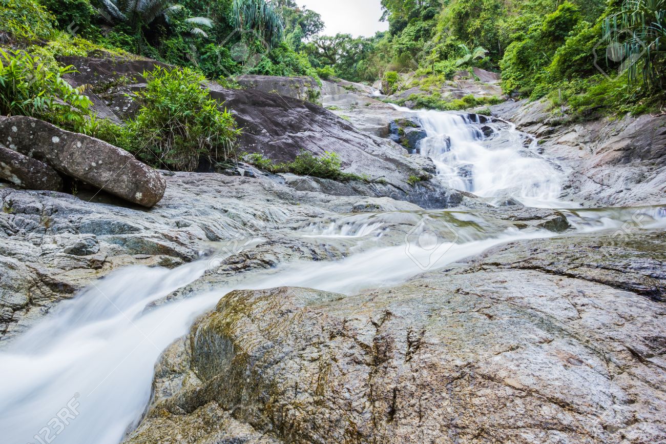 15842505 Ai Khiao Waterfall at khao luang National Park Southern Thailand Stock Photo