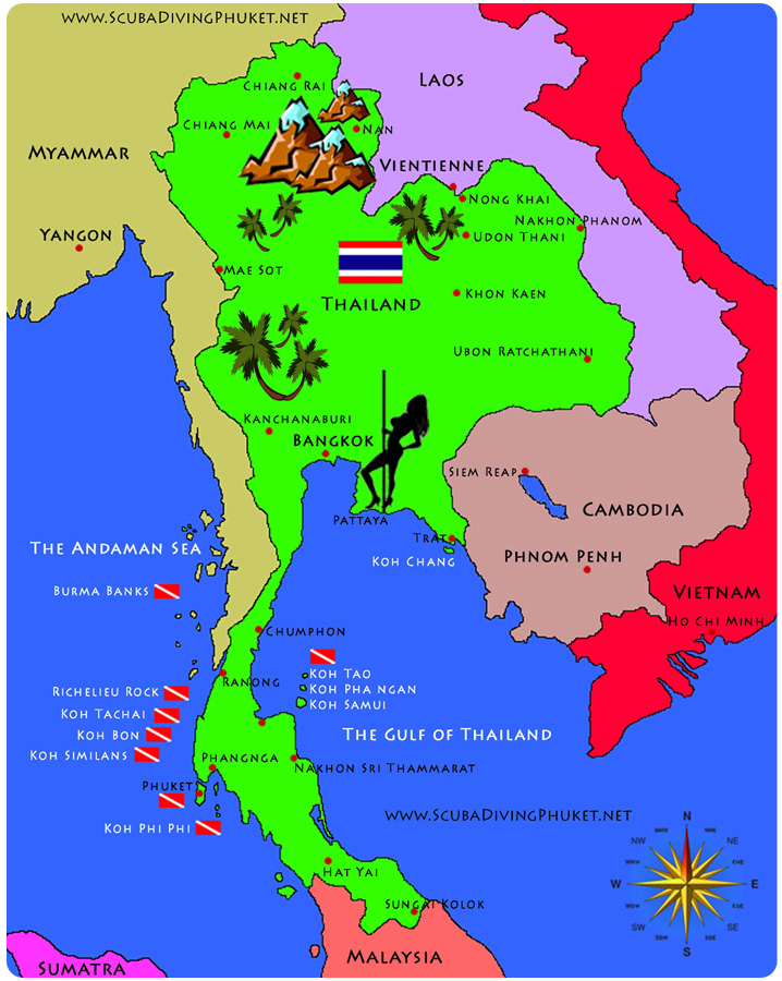 travel map of thailand
