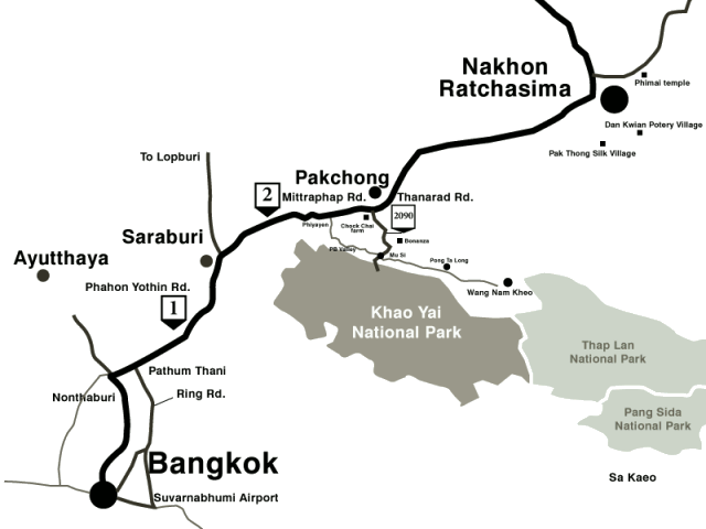 bangkok khao yai road map1