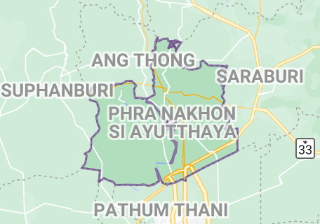 Ayutthaya map Thailand